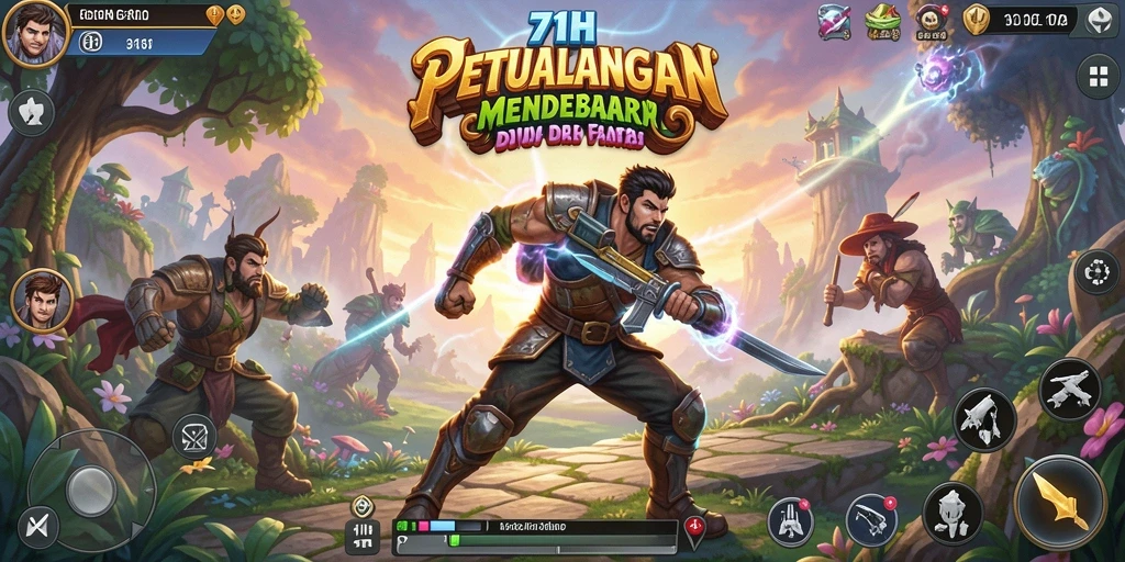 Screenshot 71H menampilkan aksi pertempuran yang mendebarkan dan karakter yang detail.