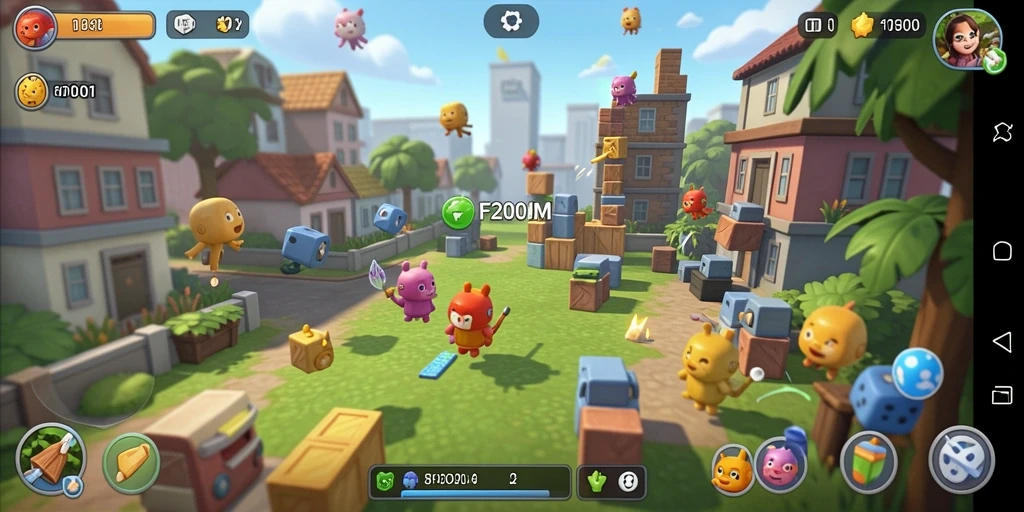 Gameplay seru F200M yang menampilkan teka-teki menarik.