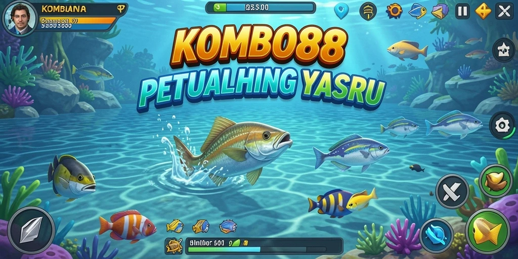 Screenshot gameplay <strong>KOMBO88</strong> menunjukkan pengalaman memancing yang mendebarkan.
