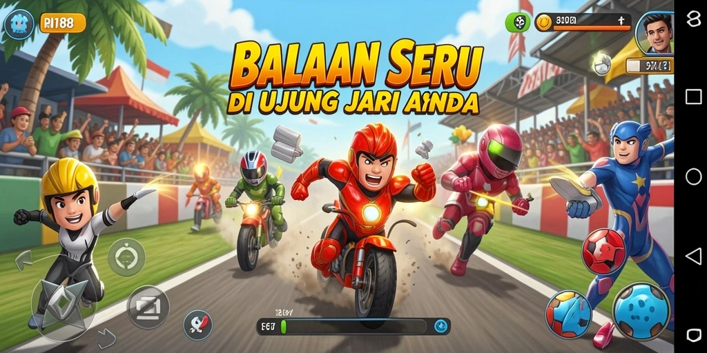 Gameplay Racing mendebarkan dengan grafis menawan dalam RI188.