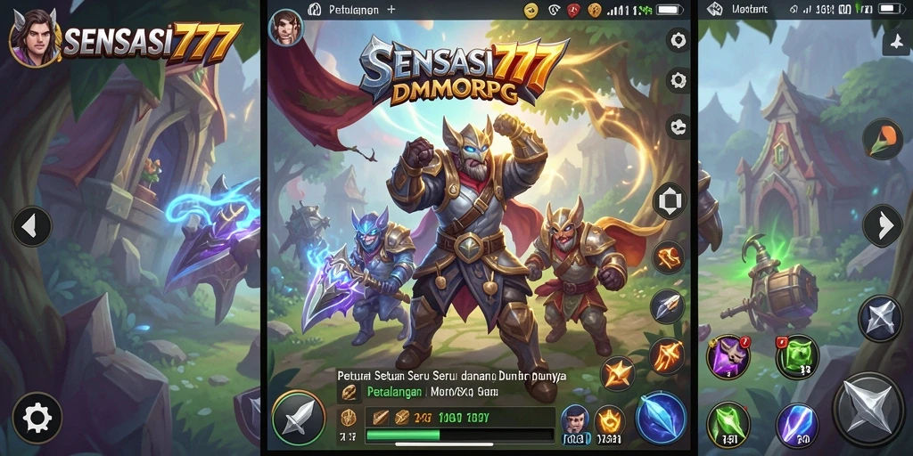 Tampilan gameplay seru SENSASI777 dengan petualangan MMORPG yang mendebarkan.